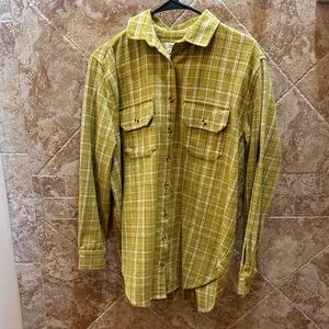 Billabong Olive Plaid Button Down Shirt